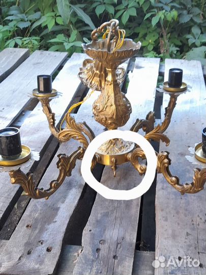 Винтажная бронзовая люстра