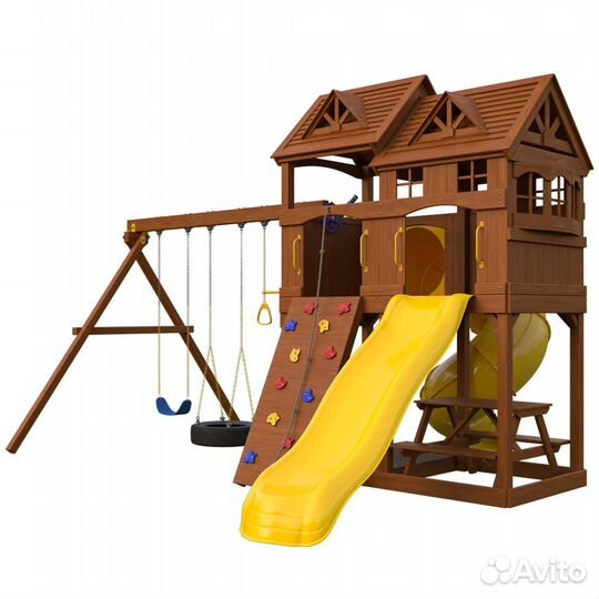 Детский комплекс с винтовой горкой-трубой