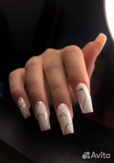 Маникюр с покрытием гель лак, наращивание