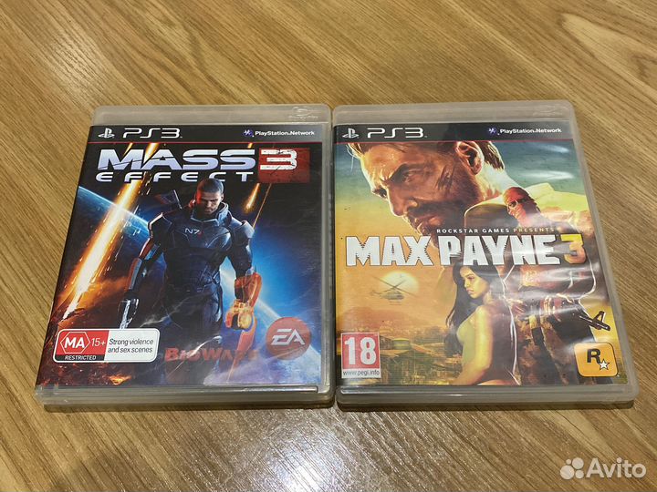 Диски на ps3 mass effect 3, max payne 3