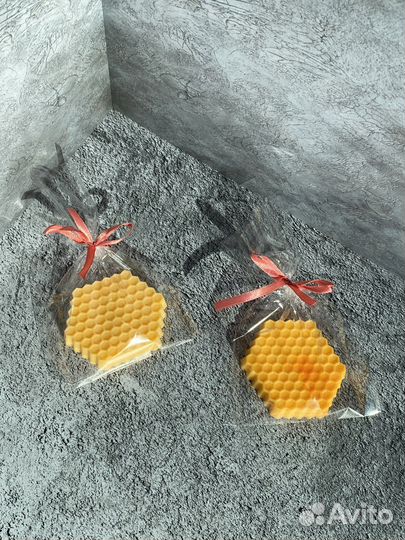 Мыло подарочное соты ручная работа мед