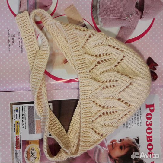 Детская шапочка-чепчик для новорожденного