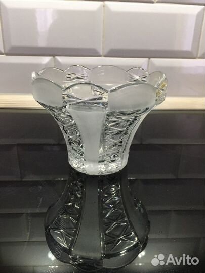 Хрустальная ваза вазочка конфетница для фруктов