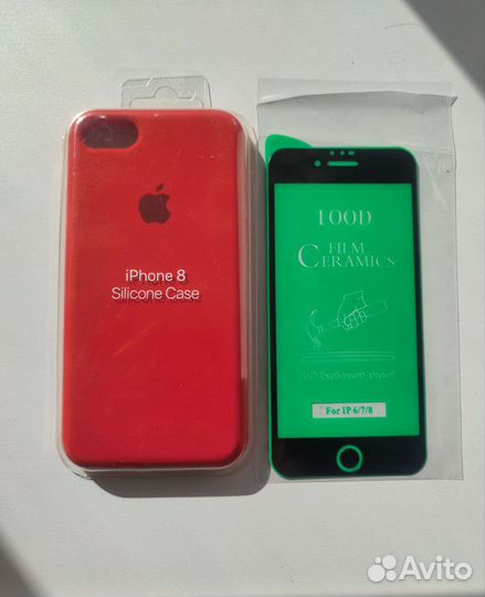 Чехол и стекло на iPhone 8
