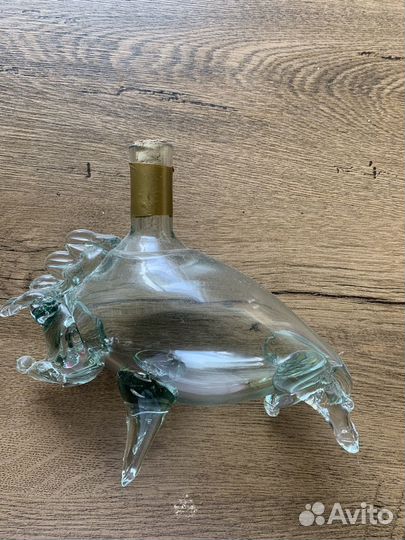 Бутылка штоф кабан стекло с пробкой винтаж
