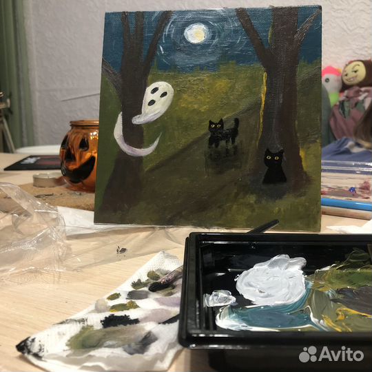 Картина маслом хэллоуин