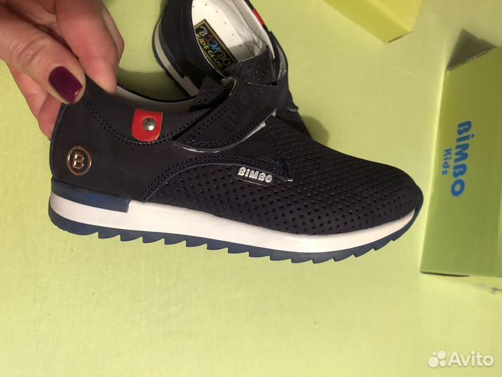 Кожаные кроссовки/слипоны