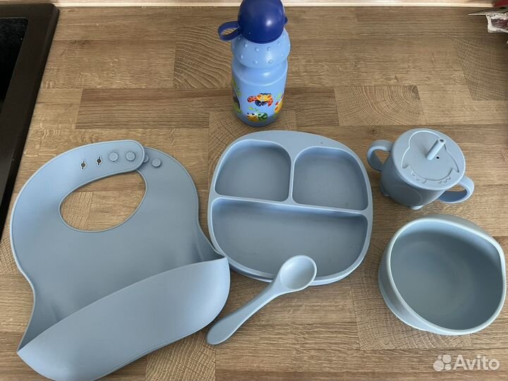 Набор детской посуды силиконовый