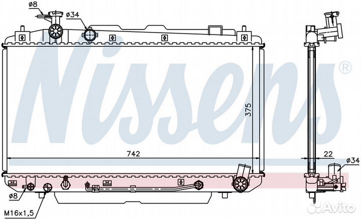 Радиатор охлаждения двс toyota RAV 4 MK II (2000)