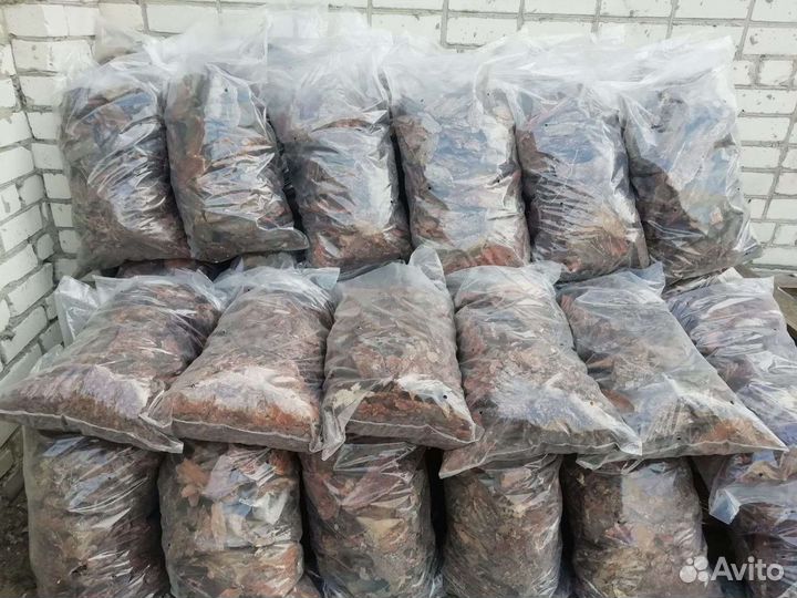 Сосновая мульча кора в мешках