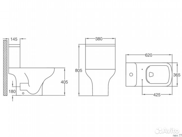 Унитаз напольный Azario