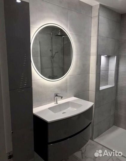 Круглое зеркало с фронтальной подсветкой