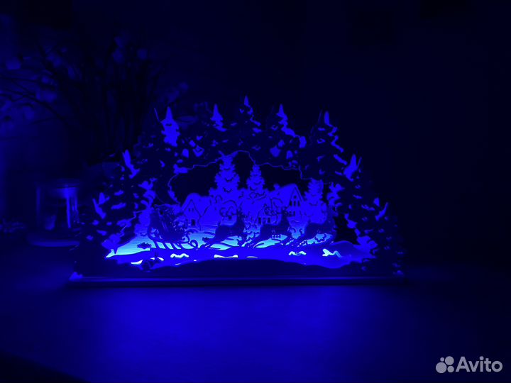 Новогодний светильник деревянный новый