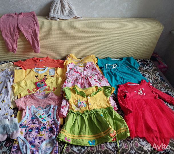Вещи пакетом для девочки 74-86
