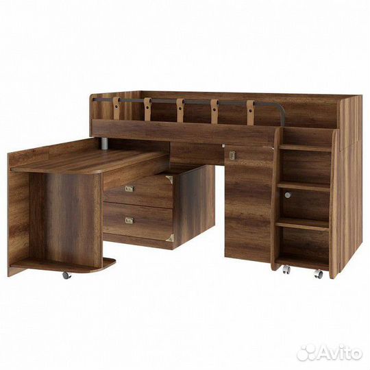 Детская кровать со столом и шкафом