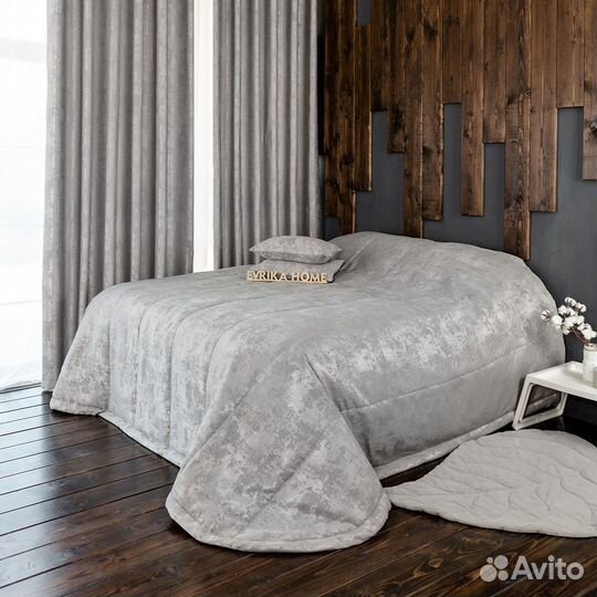 Покрывало Зарина светло-серый новое плед