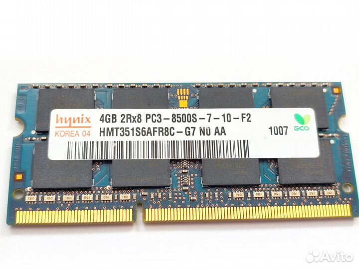 DDR3 4Gb so-dimm 1066MHz для ноутбуков. Гарантия