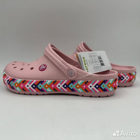 Crocs кроксы с розовым кантом