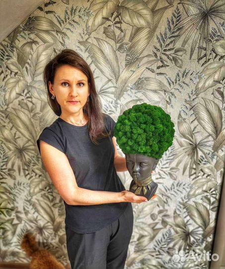 Кашпо со стабилизированным мхом