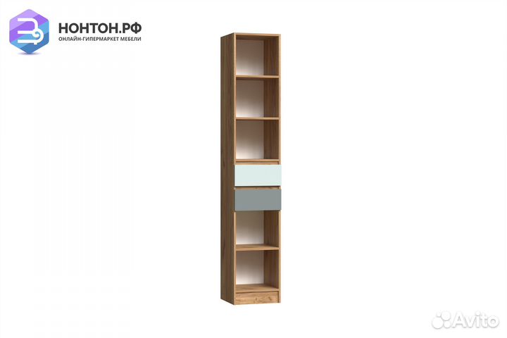 Стеллаж с ящиками Челси Color мята / сумеречный го