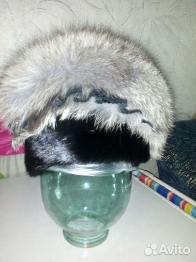 Берет чернобурка+норка