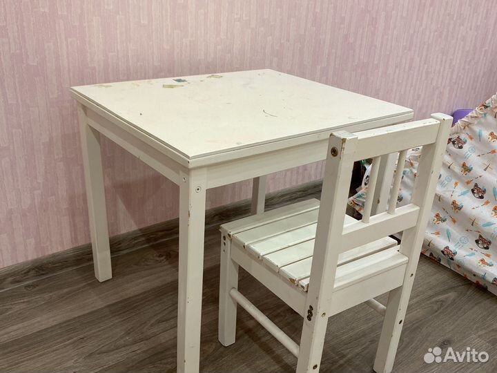 Детский столик и стульчик деревянный IKEA