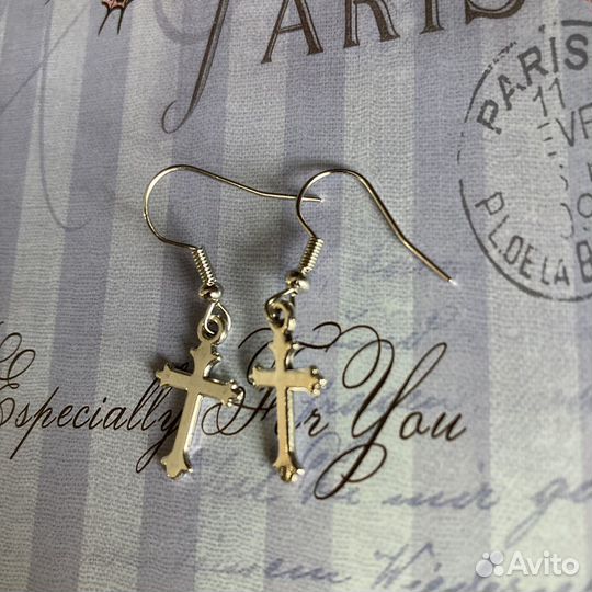 Серьги крестики