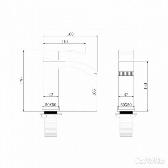 Смеситель для раковины Abber Wasserfall AF8610B