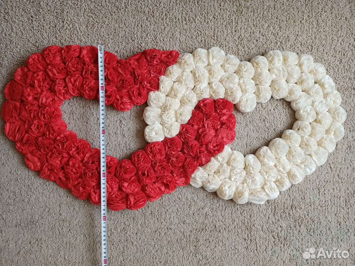 Объемное сердце из бумажных салфеток