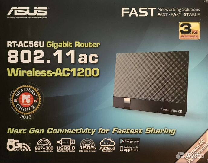 Роутер Asus RT-AC56U 802.11AC 5G AC1200