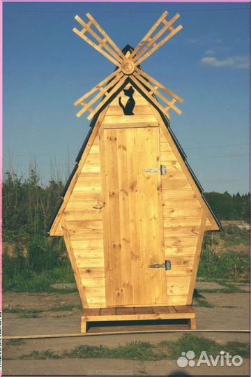 Уличный туалет с декором щхц 006