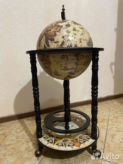 Глобус бар напольный светлый, диам. 33 см