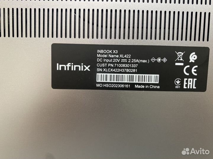 Ноутбук Infinix inbook X3