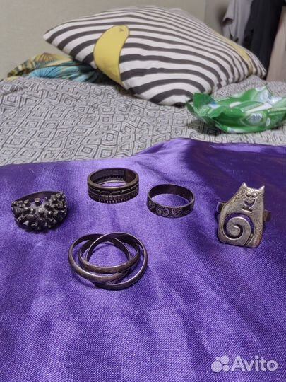 Кольца из серебра 925 пробы за все