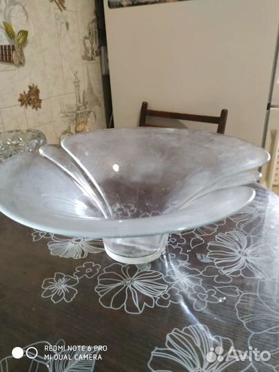 Ваза хрустальная СССР чешский хрусталь