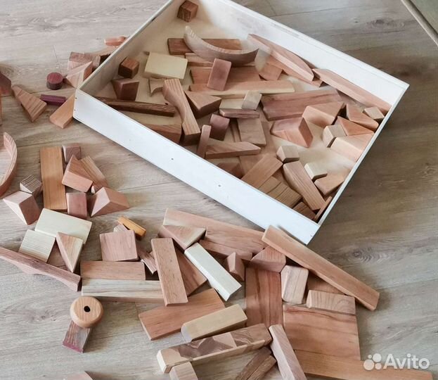 Деревянные кубики большой набор