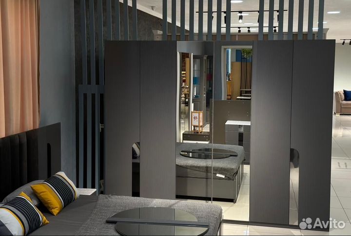 Спальня Тера кровать 1,8 шкаф 6 ств. цвет графит