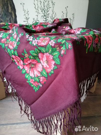 Павловопосадский платок шерсть