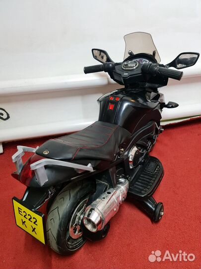 Детский электромотоцикл Е222кх (черный)