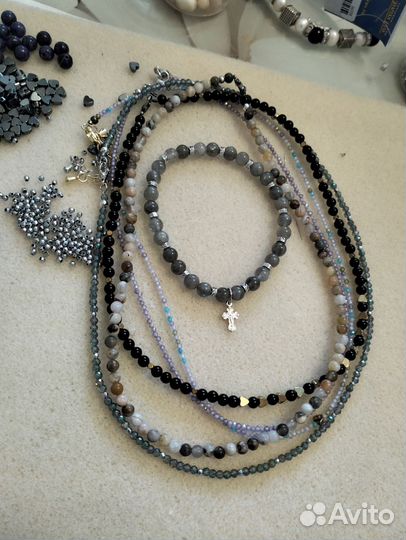 Колье чокер из натуральных камней