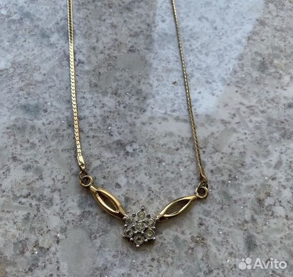 Позолоченное винтажное колье