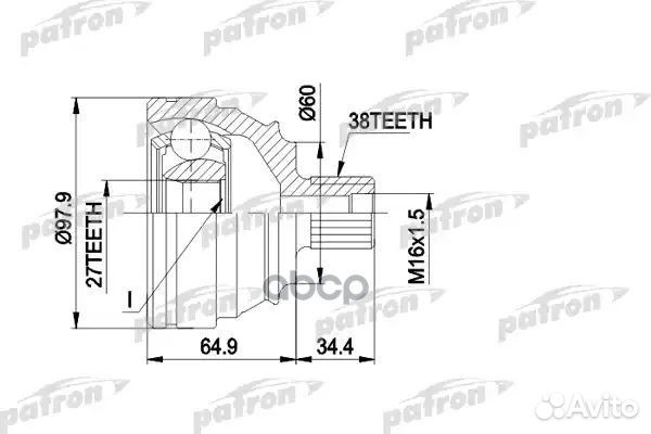 Шрус VW transporter -95 1.9 D наружн. PCV1230 P