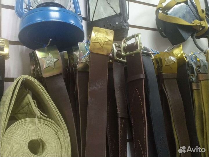 Ремень генеральский кожа + латунная бляха +