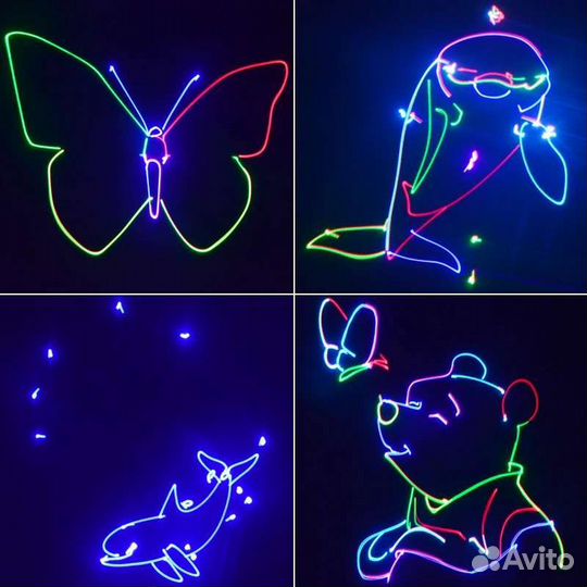 Светомузыка Анимационный графический лазер