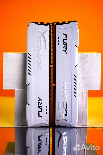 Память HyperX Fury DDR3 1600 мгц 2*8 гб dimm белая