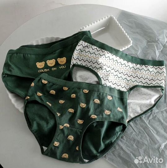 Женские трусы набор 5 штук хлопок пакетом