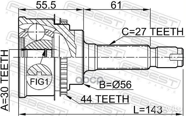 ШРУС наружный 30x56x27 (subaru impreza G11 2000