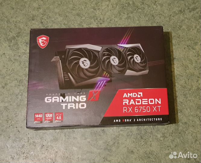 MSI AMD Radeon RX 6750 XT gaming X trio 12 гб