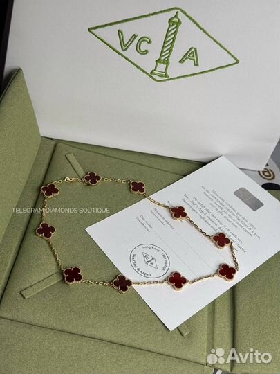 Колье van cleef alhambra желтое золото 750