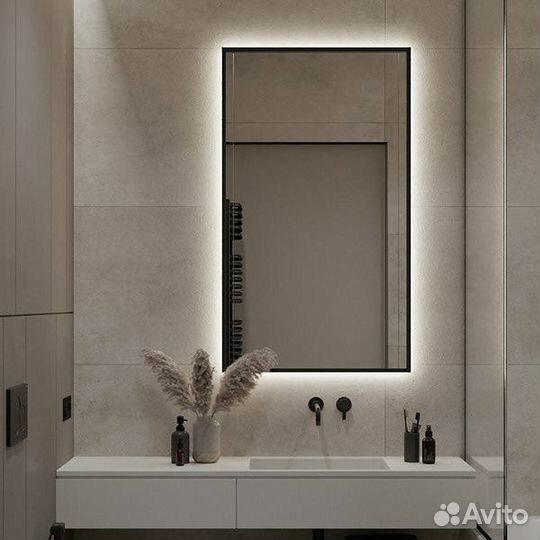 Зеркало настенное с подсветкой парящее